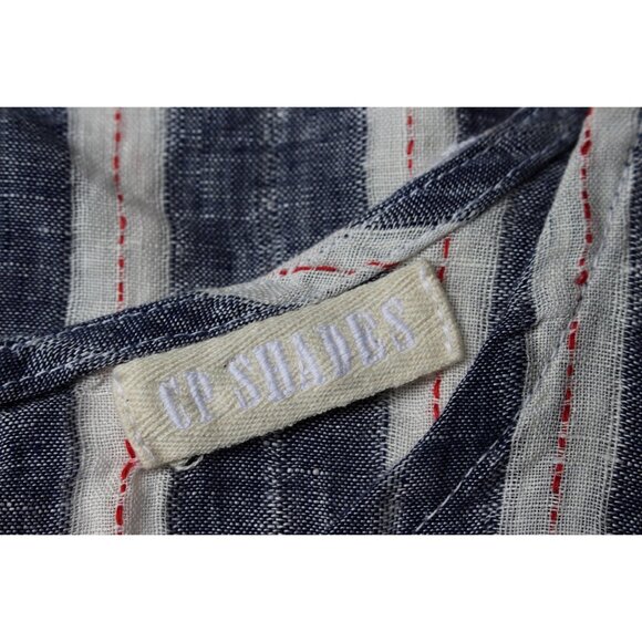 CP Shades - Jacqui Linen Trapeze Dress, Blue Stripe, Signature Dress - Med - Picture 5 of 13